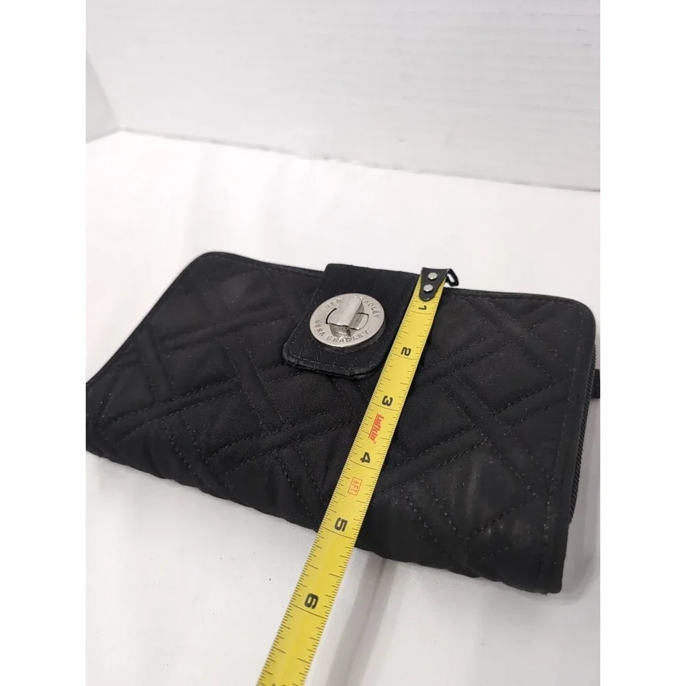 VERA BRADLEY RFID Zip around Turnlock WALLET Credit Cards ID BLACK - Picture 10 of 11
